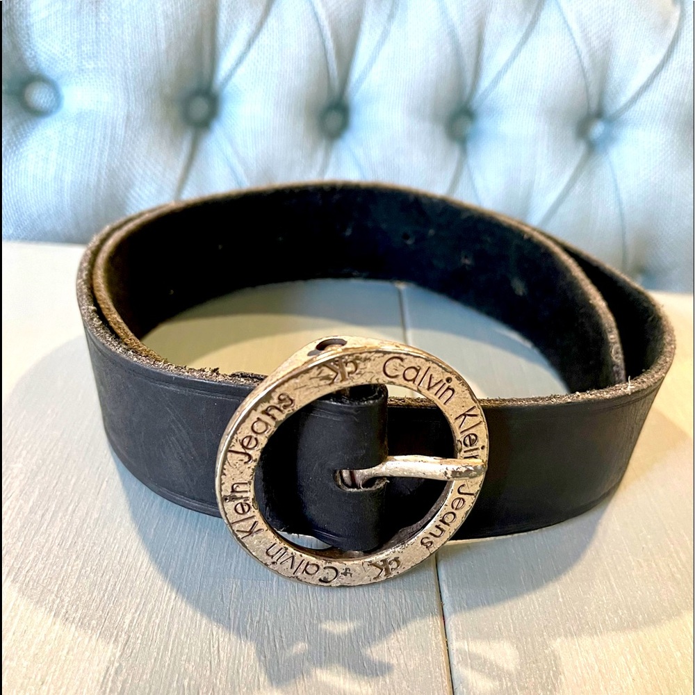 Calvin Klein Women Belt Black Leather 
Sz.Small
